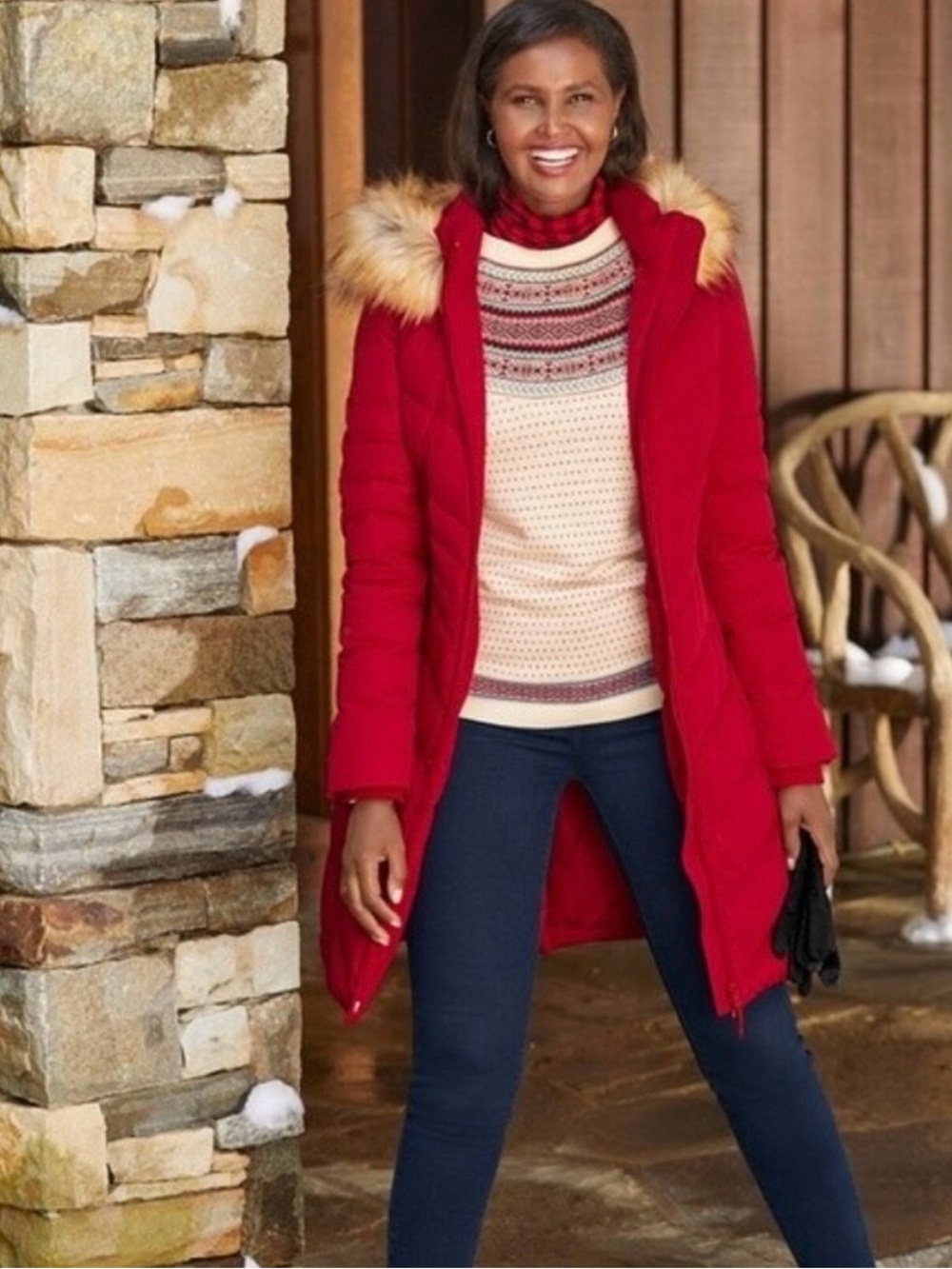 Talbots Cream and Pink Fair Isle Crewneck Sweater - Picture 2 of 14
